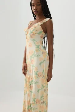 Floral Maxi Tie Front Dress