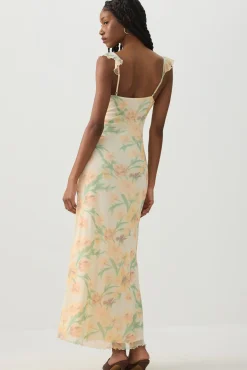 Floral Maxi Tie Front Dress