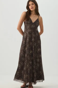 Floral Mesh Maxi Dress
