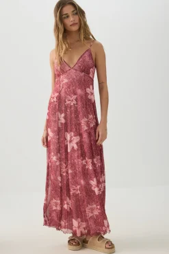 Floral Mesh Maxi Dress