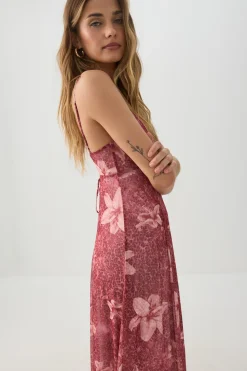 Floral Mesh Maxi Dress