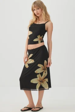 Floral Mesh Skirt
