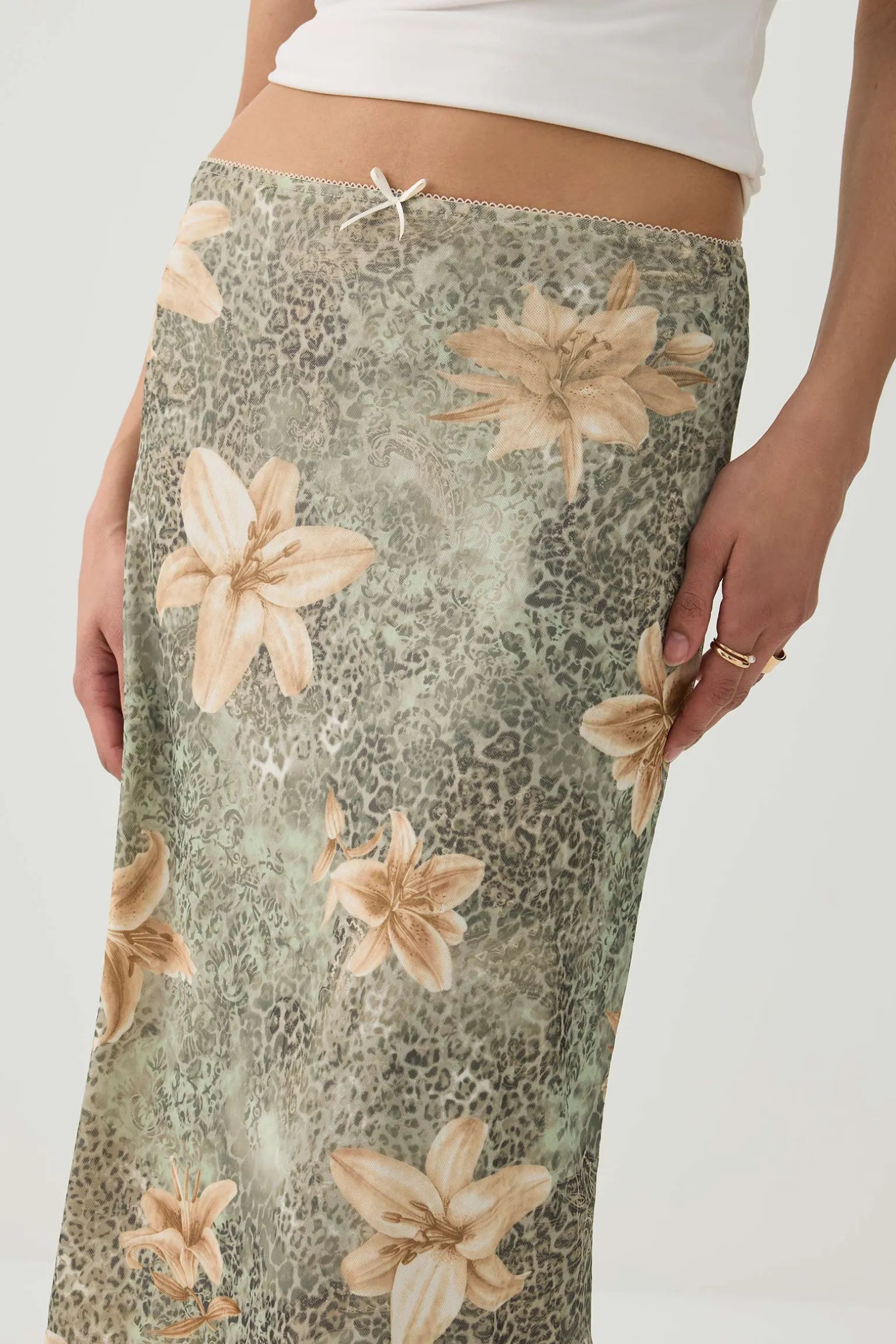 Floral Mesh Skirt
