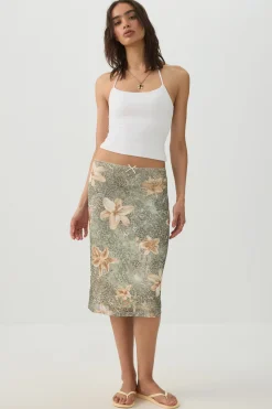 Floral Mesh Skirt