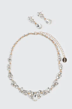 Floral Necklace and Earring Set