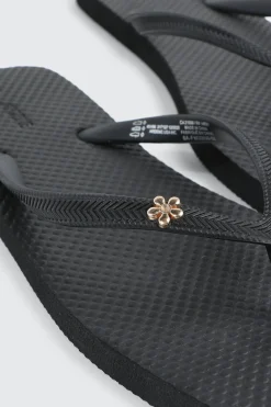 Flower Embellished Flip Flops