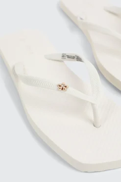 Flower Embellished Flip Flops