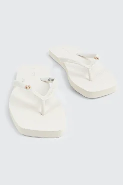 Flower Embellished Flip Flops