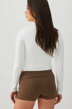 Foldover Waist Mini Biker Shorts