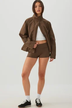 Foldover Waist Mini Biker Shorts
