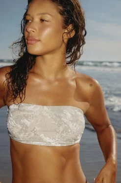 Foliage Bandeau Bikini Top