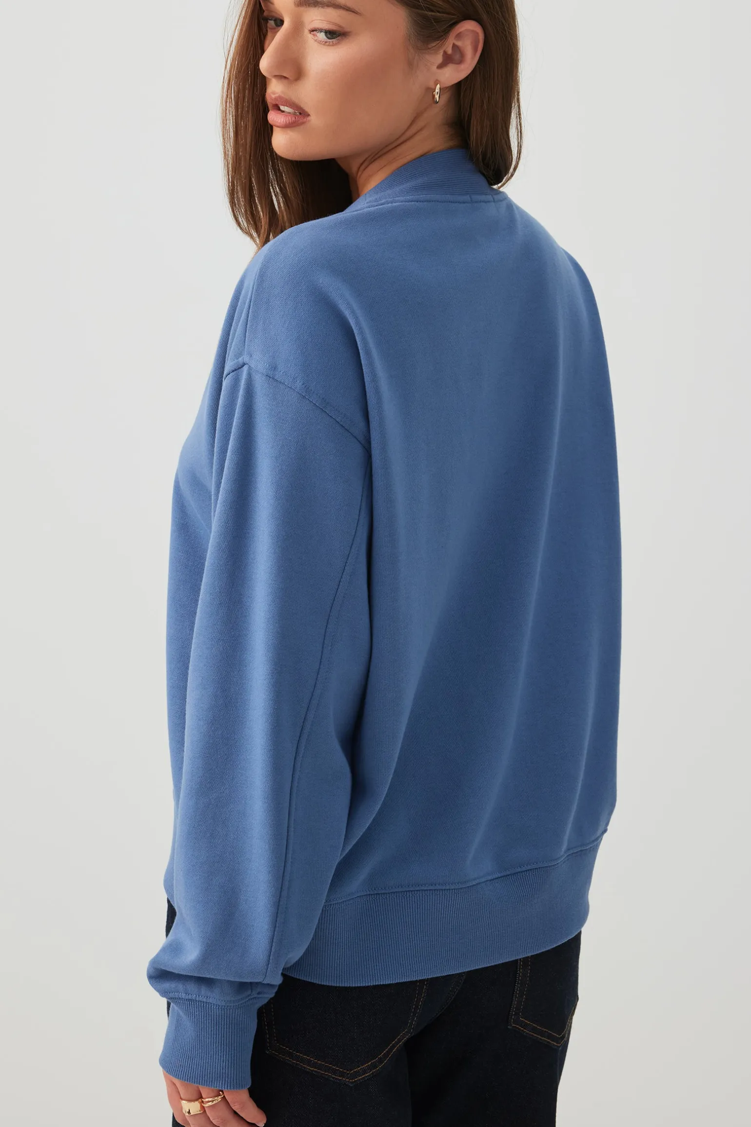 French Terry V-Neck Sweatshirt