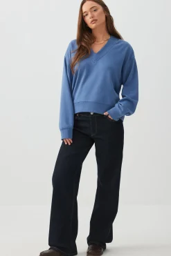 French Terry V-Neck Sweatshirt