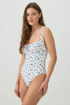 Fruit Print Milkmaid One Piece Swimsuit