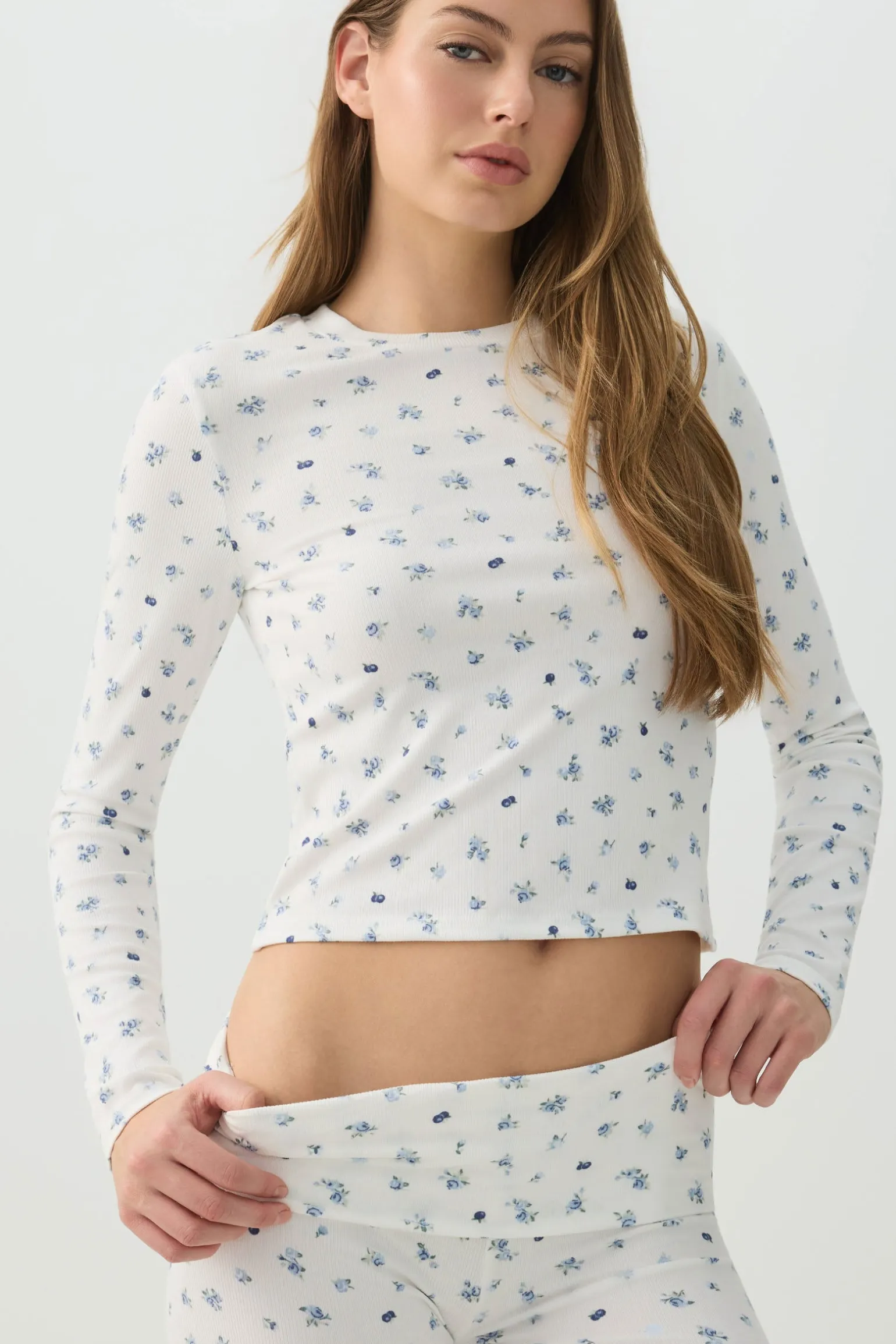 Fruit Print Super Soft Rib PJ Top