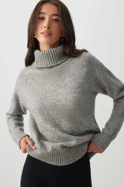 Fuzzy Knit Turtleneck Sweater