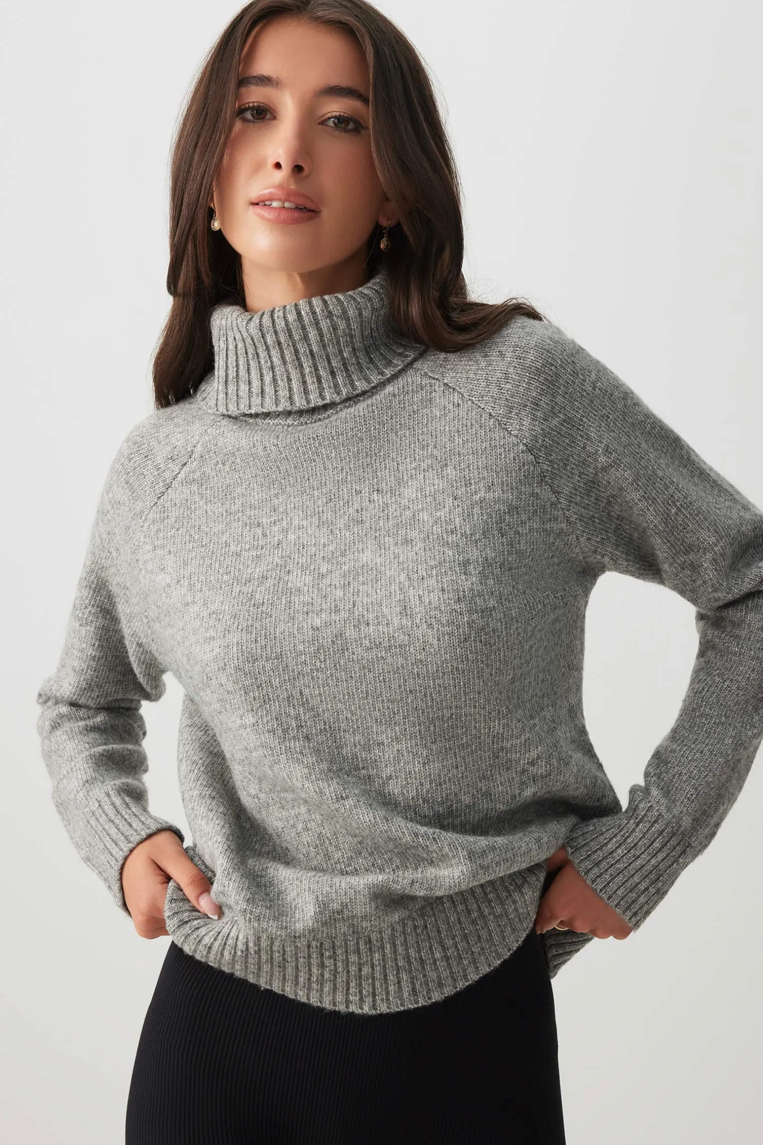 Fuzzy Knit Turtleneck Sweater