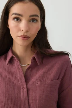 Gauze Button Up Shirt