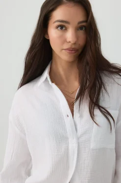 Gauze Button Up Shirt