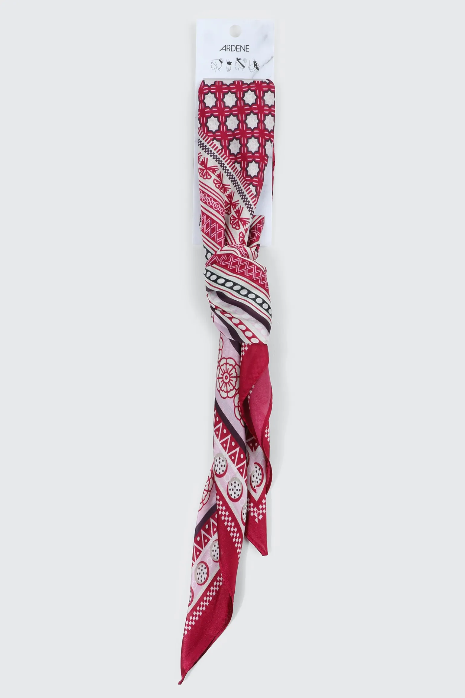 Geometric Print Square Satin Scarf