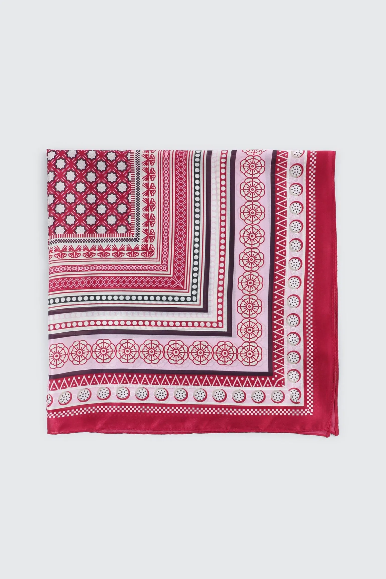 Geometric Print Square Satin Scarf