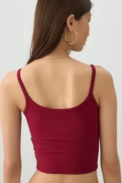 Graphic Ribbed Crop Tank Top