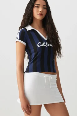 Graphic Striped Polo Shirt