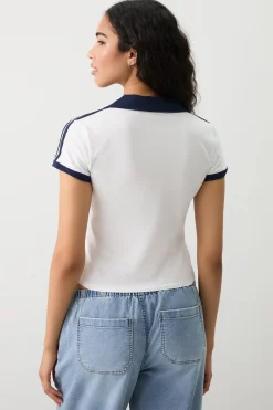 Graphic Striped Polo Shirt