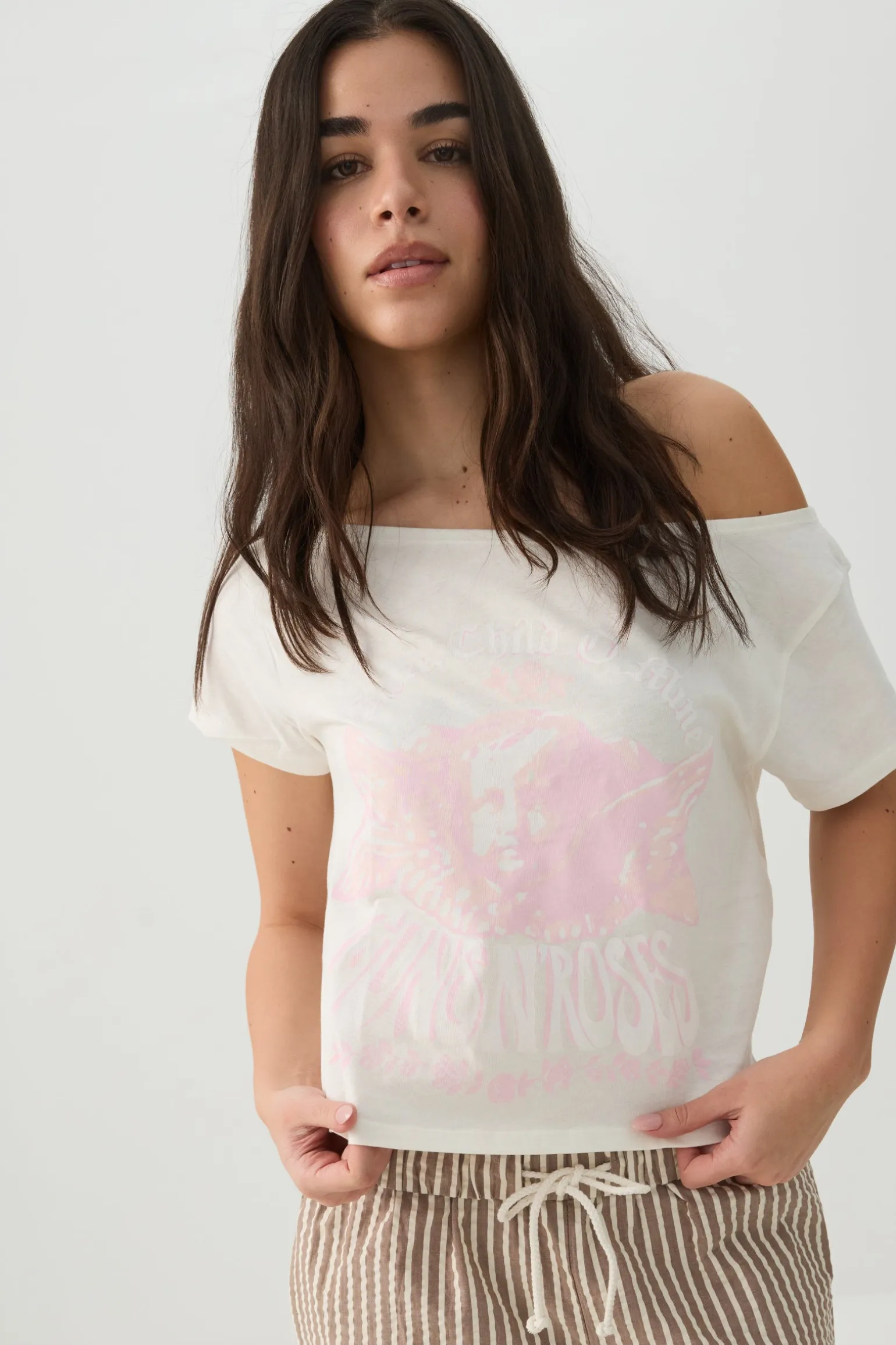 Guns 'N Roses Off Shoulder T-Shirt