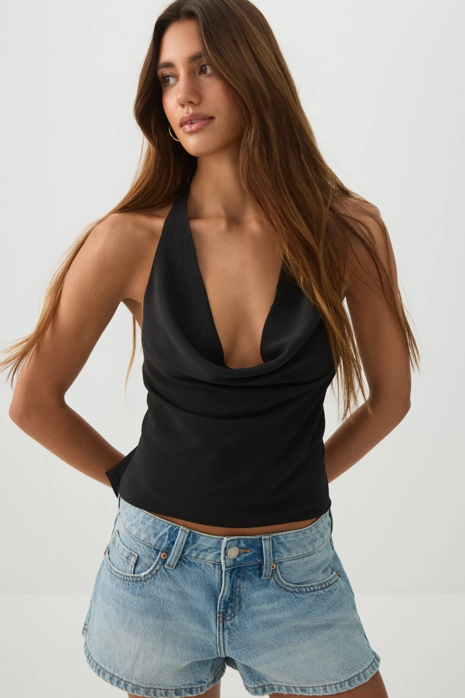 Halter Cowl Tank Top
