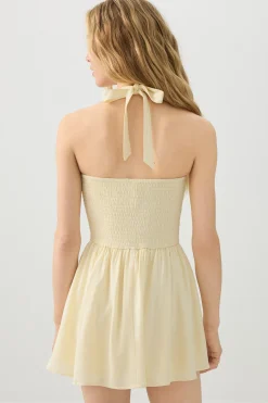 Halter Mini Dress with Built-in Shorts