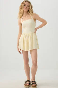 Halter Mini Dress with Built-in Shorts
