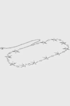 Hammered Metal Starfished Chain Belt