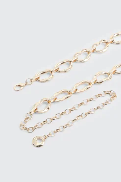 Hammered Oval Link Chain Belt