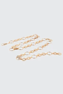 Hammered Round Link Chain Belt