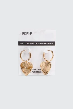 Heart Charm Hoop Earrings