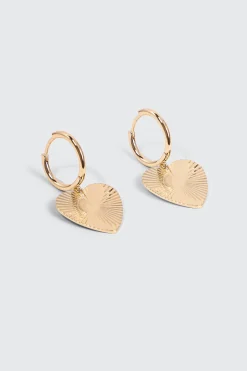 Heart Charm Hoop Earrings