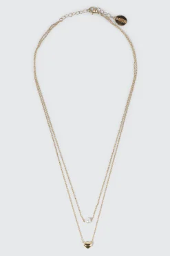 Heart & Pearl 14K Gold Plated Necklace