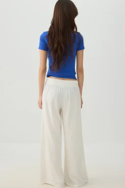 High Rise Linen Blend Pants