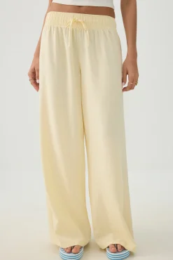 High Rise Linen Blend Pants