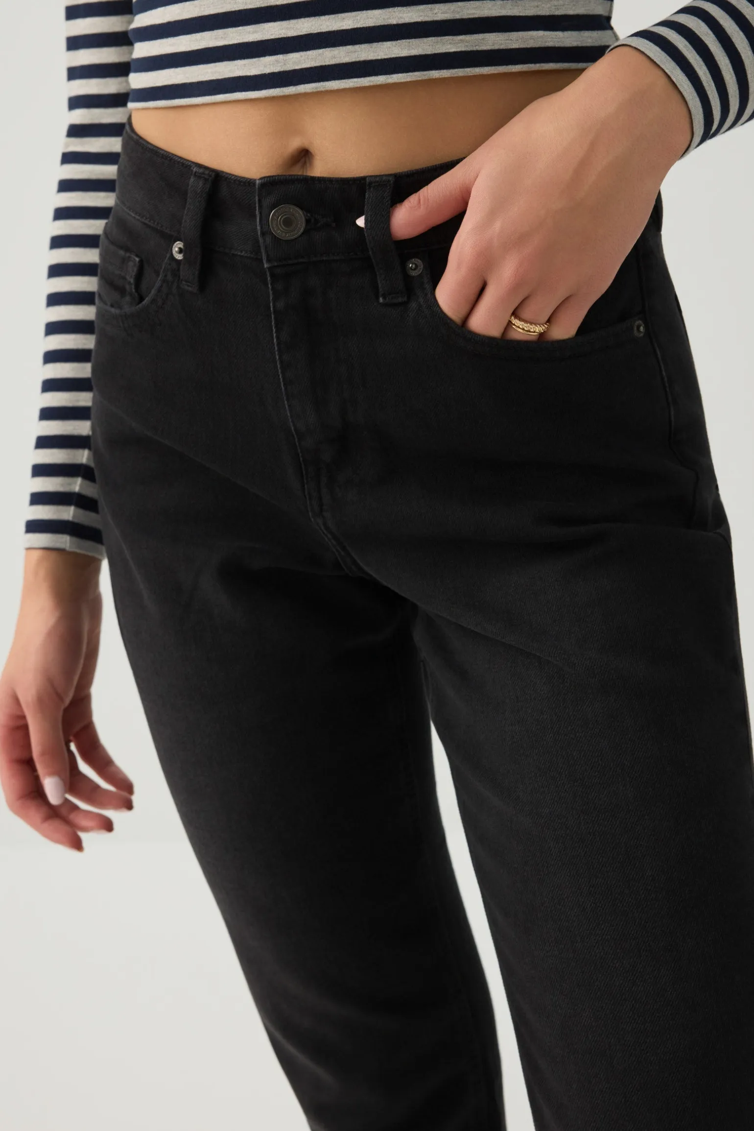 High Rise Slim Straight Jeans