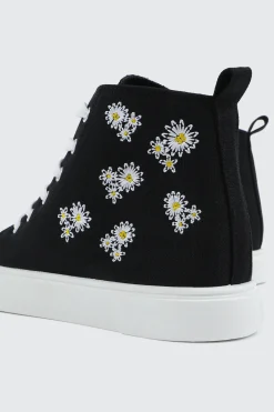 High Top Sneakers with Embroideries