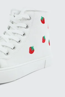 High Top Sneakers with Embroideries