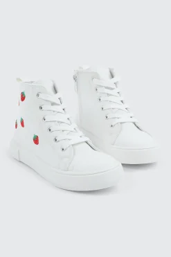 High Top Sneakers with Embroideries