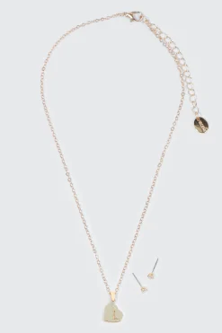 Initial L Heart Jewelry Set