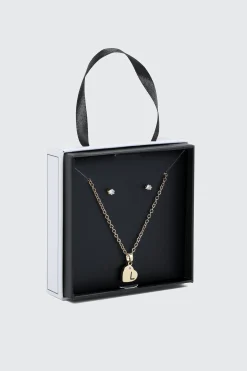 Initial L Heart Jewelry Set