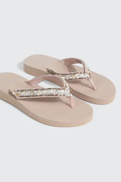 Jelly Flip Flops with Beaded Strap