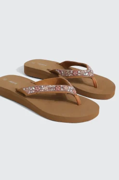 Jelly Flip Flops with Beaded Strap