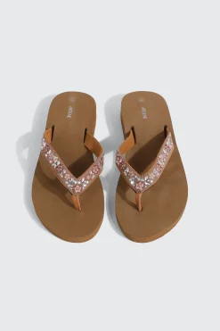 Jelly Flip Flops with Beaded Strap