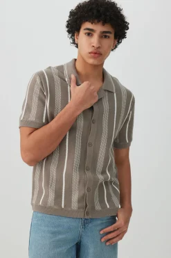 Johnny Collar Short Sleeve Sweater
